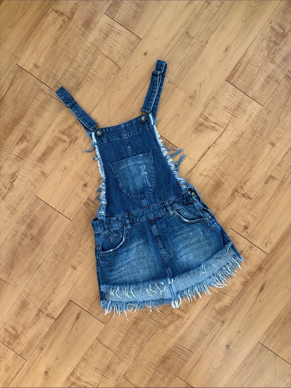 Denim Overall Mini Skirt